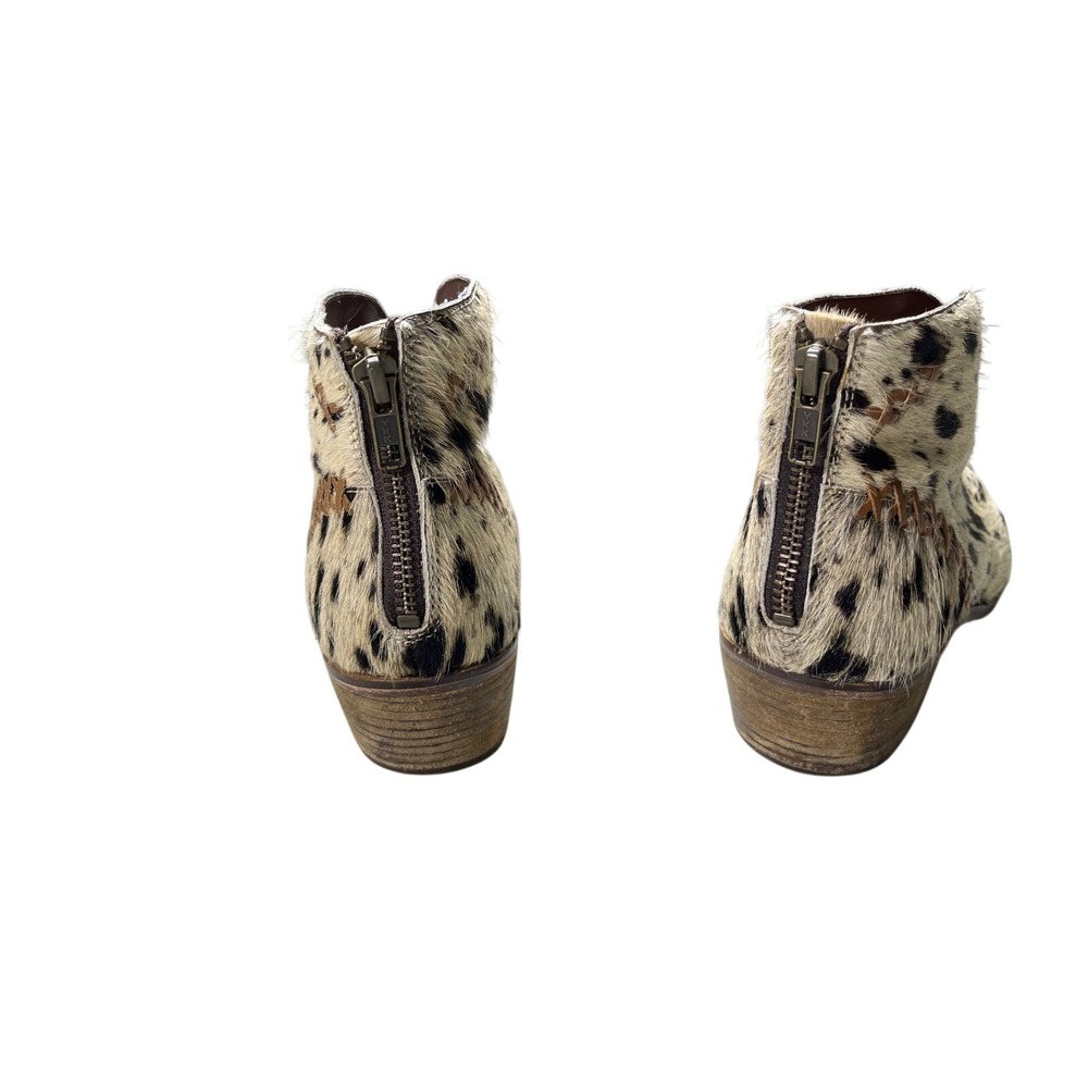 Dalmatian Print Calf Hair Ankle Boots Leather Western Booties Women's Size 8 - Picture 3 of 6